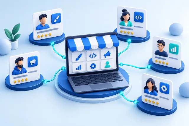 Ilustración de Marketplace de profesionales